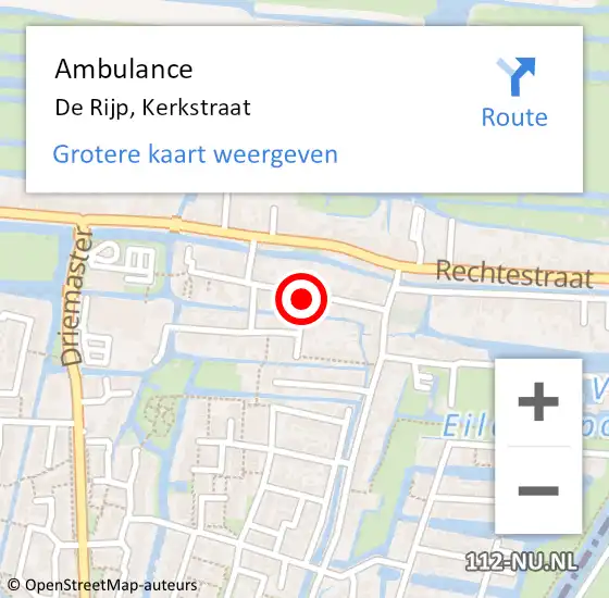 Locatie op kaart van de 112 melding: Ambulance De Rijp, Kerkstraat op 28 maart 2022 19:28
