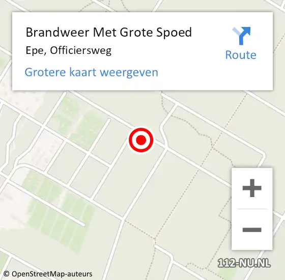 Locatie op kaart van de 112 melding: Brandweer Met Grote Spoed Naar Epe, Officiersweg op 28 maart 2022 20:02