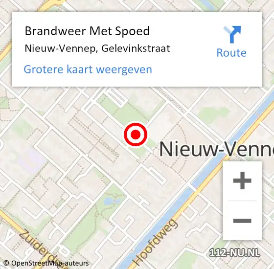 Locatie op kaart van de 112 melding: Brandweer Met Spoed Naar Nieuw-Vennep, Gelevinkstraat op 28 maart 2022 20:24