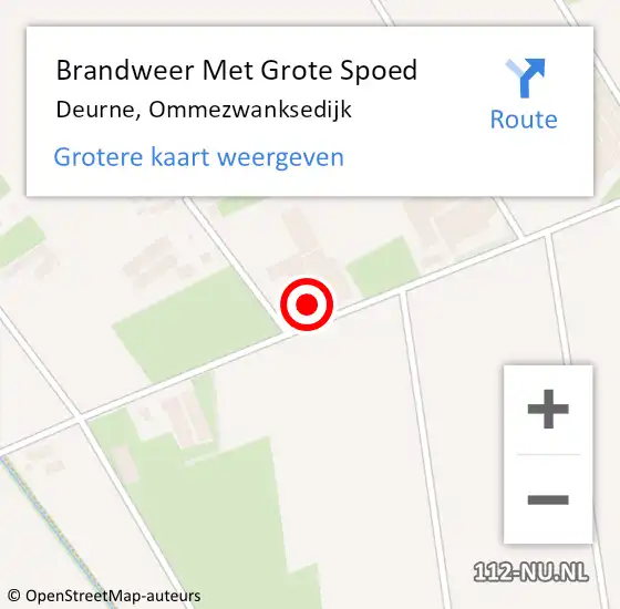 Locatie op kaart van de 112 melding: Brandweer Met Grote Spoed Naar Deurne, Ommezwanksedijk op 28 maart 2022 20:26