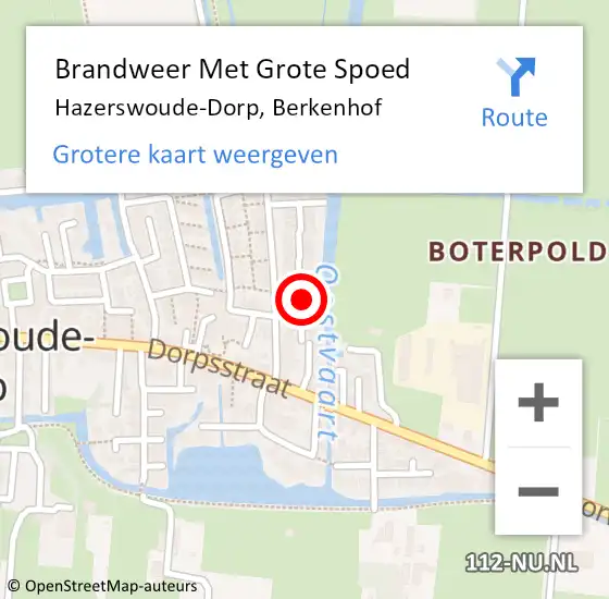 Locatie op kaart van de 112 melding: Brandweer Met Grote Spoed Naar Hazerswoude-Dorp, Berkenhof op 28 maart 2022 21:11