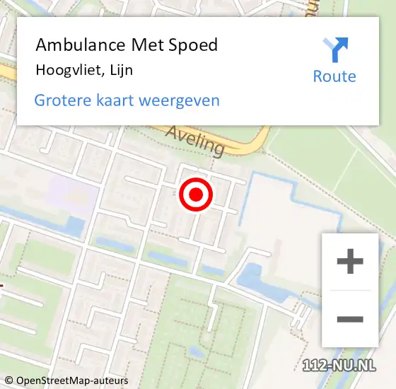 Locatie op kaart van de 112 melding: Ambulance Met Spoed Naar Hoogvliet, Lijn op 28 maart 2022 21:16