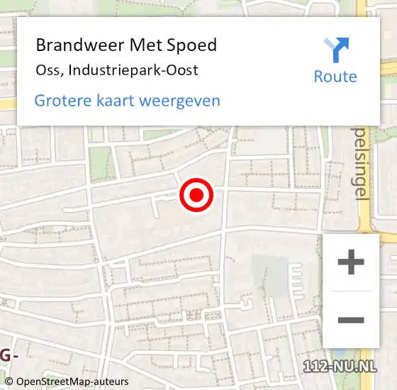 Locatie op kaart van de 112 melding: Brandweer Met Spoed Naar Oss, Industriepark-Oost op 28 maart 2022 21:16