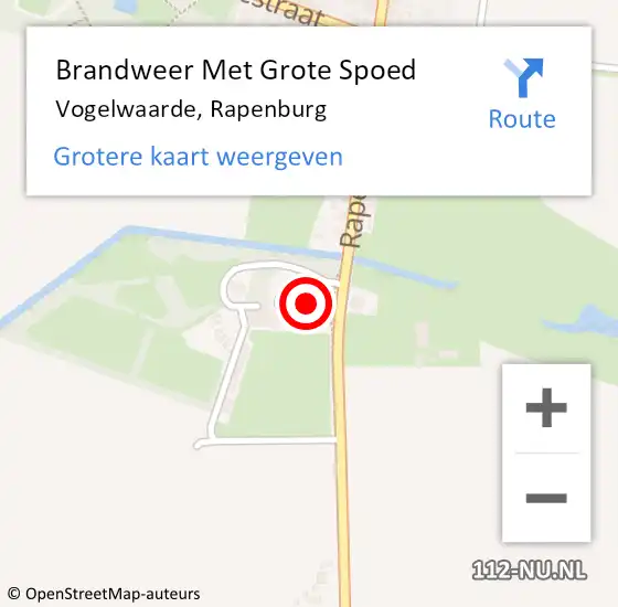 Locatie op kaart van de 112 melding: Brandweer Met Grote Spoed Naar Vogelwaarde, Rapenburg op 8 oktober 2013 06:11