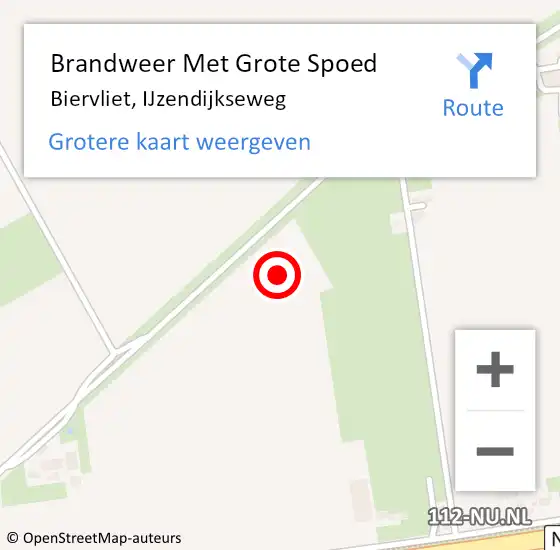 Locatie op kaart van de 112 melding: Brandweer Met Grote Spoed Naar Biervliet, IJzendijkseweg op 28 maart 2022 21:36