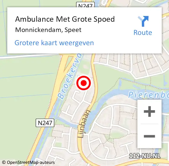 Locatie op kaart van de 112 melding: Ambulance Met Grote Spoed Naar Monnickendam, Speet op 28 maart 2022 23:31