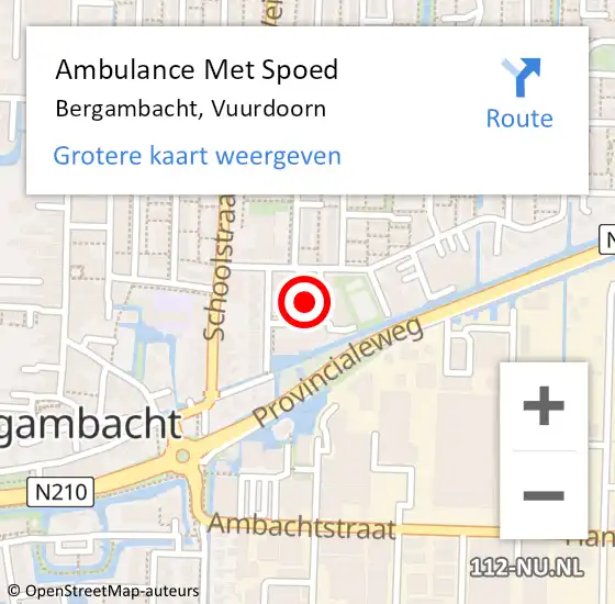 Locatie op kaart van de 112 melding: Ambulance Met Spoed Naar Bergambacht, Vuurdoorn op 29 maart 2022 00:08