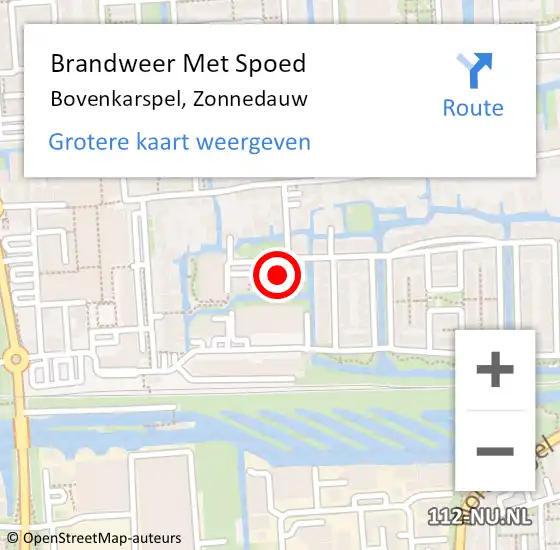 Locatie op kaart van de 112 melding: Brandweer Met Spoed Naar Bovenkarspel, Zonnedauw op 29 maart 2022 00:15