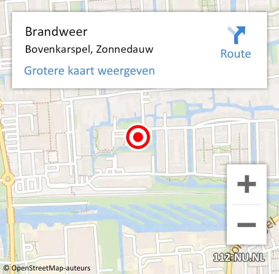 Locatie op kaart van de 112 melding: Brandweer Bovenkarspel, Zonnedauw op 29 maart 2022 00:19