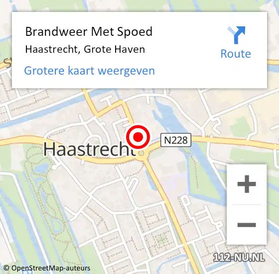 Locatie op kaart van de 112 melding: Brandweer Met Spoed Naar Haastrecht, Grote Haven op 29 maart 2022 00:51