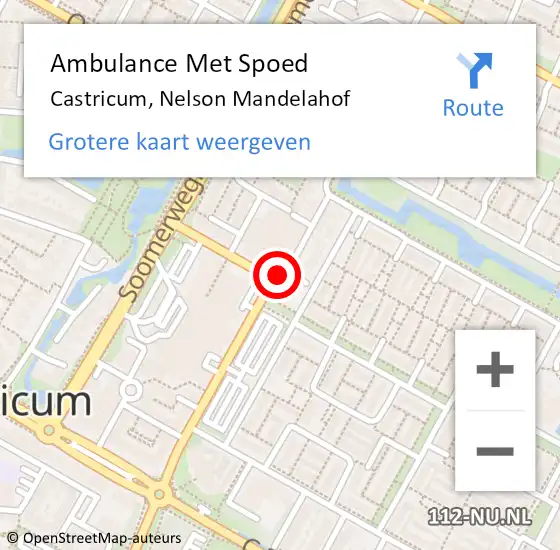Locatie op kaart van de 112 melding: Ambulance Met Spoed Naar Castricum, Nelson Mandelahof op 29 maart 2022 00:58