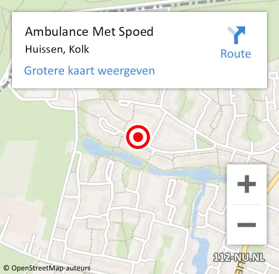 Locatie op kaart van de 112 melding: Ambulance Met Spoed Naar Huissen, Kolk op 29 maart 2022 01:29