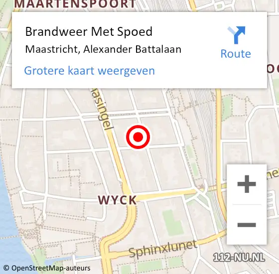 Locatie op kaart van de 112 melding: Brandweer Met Spoed Naar Maastricht, Alexander Battalaan op 29 maart 2022 01:58