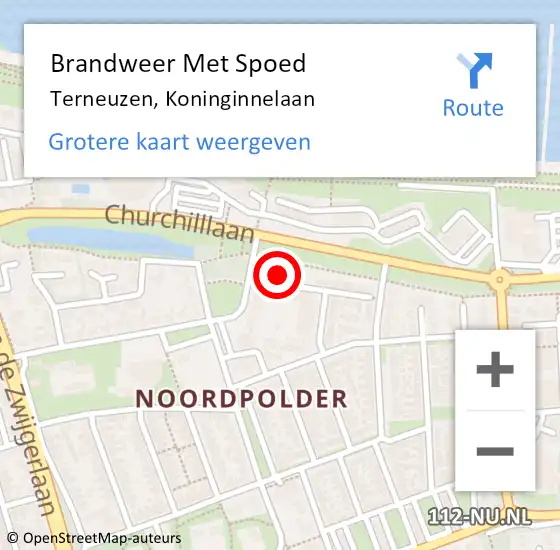 Locatie op kaart van de 112 melding: Brandweer Met Spoed Naar Terneuzen, Koninginnelaan op 29 maart 2022 04:10