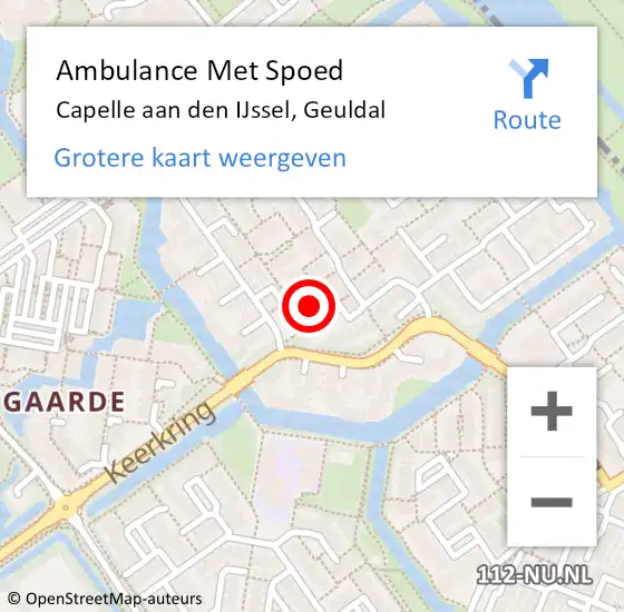 Locatie op kaart van de 112 melding: Ambulance Met Spoed Naar Capelle aan den IJssel, Geuldal op 29 maart 2022 04:58