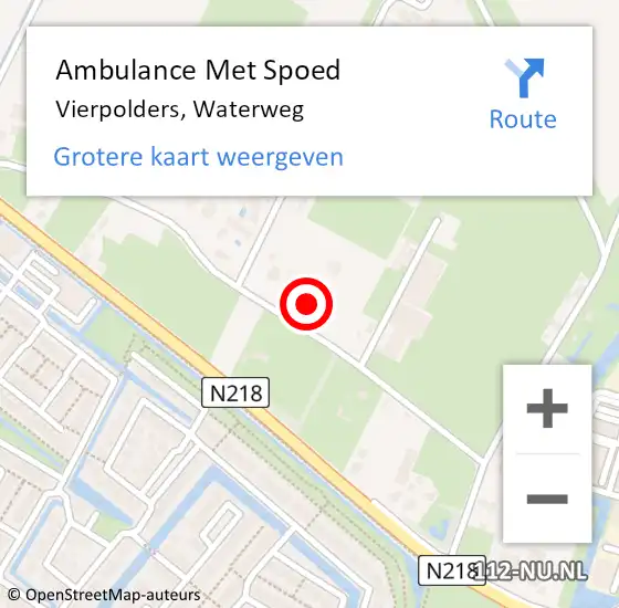 Locatie op kaart van de 112 melding: Ambulance Met Spoed Naar Vierpolders, Waterweg op 29 maart 2022 06:10