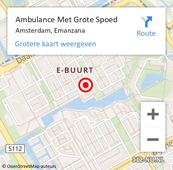 Locatie op kaart van de 112 melding: Ambulance Met Grote Spoed Naar Amsterdam-Zuidoost, Emanzana op 29 maart 2022 07:40