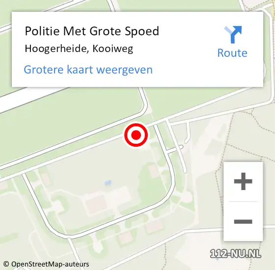 Locatie op kaart van de 112 melding: Politie Met Grote Spoed Naar Hoogerheide, Kooiweg op 29 maart 2022 07:55