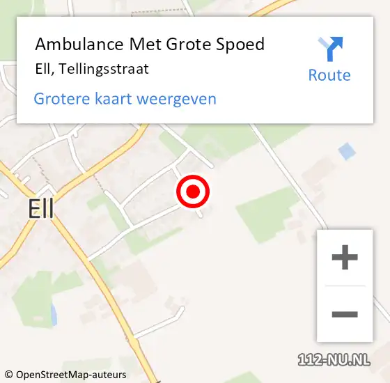 Locatie op kaart van de 112 melding: Ambulance Met Grote Spoed Naar Ell, Tellingsstraat op 29 maart 2022 08:10