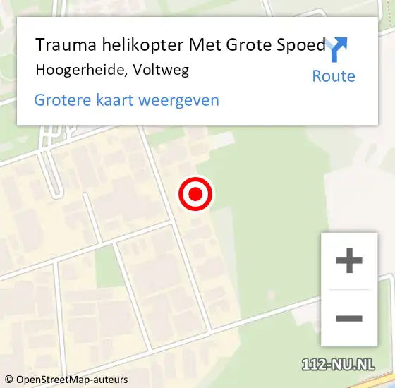 Locatie op kaart van de 112 melding: Trauma helikopter Met Grote Spoed Naar Hoogerheide, Voltweg op 29 maart 2022 08:15