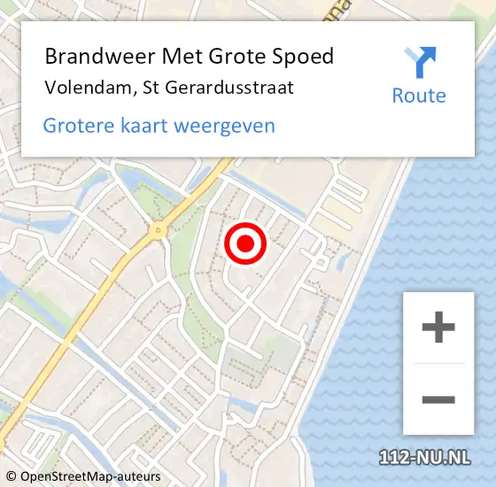 Locatie op kaart van de 112 melding: Brandweer Met Grote Spoed Naar Volendam, St Gerardusstraat op 12 juli 2014 15:19