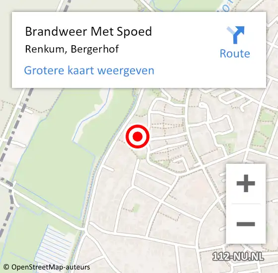 Locatie op kaart van de 112 melding: Brandweer Met Spoed Naar Renkum, Bergerhof op 29 maart 2022 08:33