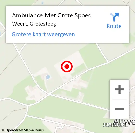 Locatie op kaart van de 112 melding: Ambulance Met Grote Spoed Naar Weert, Grotesteeg op 29 maart 2022 08:50