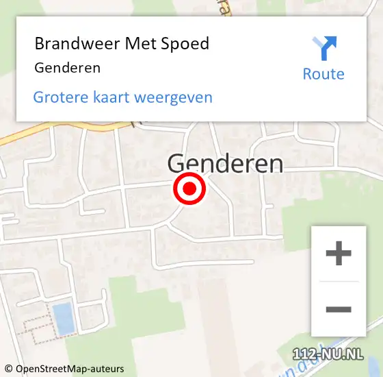 Locatie op kaart van de 112 melding: Brandweer Met Spoed Naar Genderen op 29 maart 2022 08:51