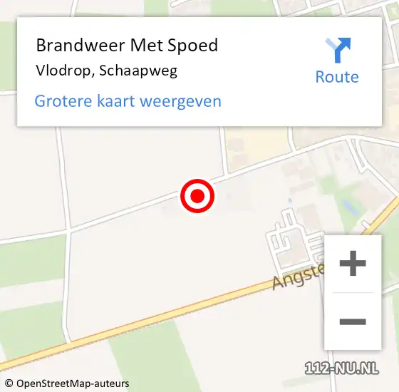 Locatie op kaart van de 112 melding: Brandweer Met Spoed Naar Vlodrop, Schaapweg op 29 maart 2022 09:07