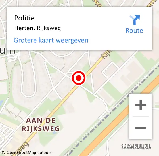 Locatie op kaart van de 112 melding: Politie Herten, Rijksweg op 29 maart 2022 09:08