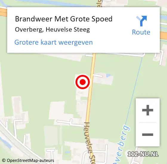 Locatie op kaart van de 112 melding: Brandweer Met Grote Spoed Naar Overberg, Heuvelse Steeg op 29 maart 2022 09:14