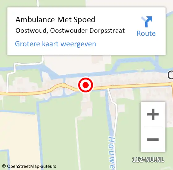 Locatie op kaart van de 112 melding: Ambulance Met Spoed Naar Oostwoud, Oostwouder Dorpsstraat op 29 maart 2022 09:55