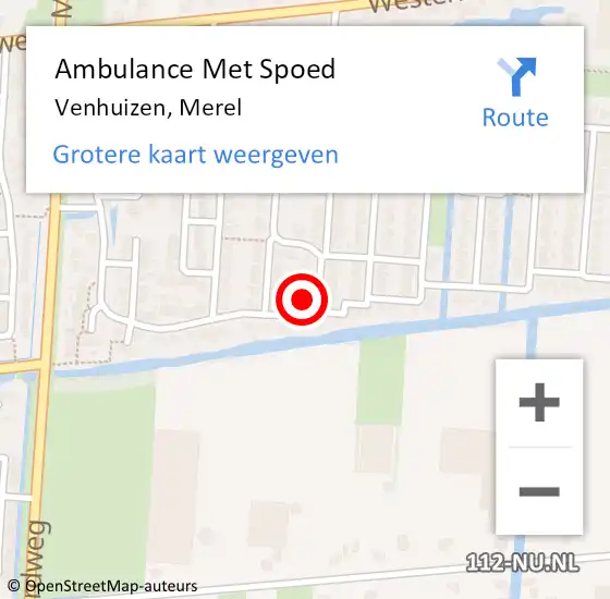 Locatie op kaart van de 112 melding: Ambulance Met Spoed Naar Venhuizen, Merel op 29 maart 2022 10:26