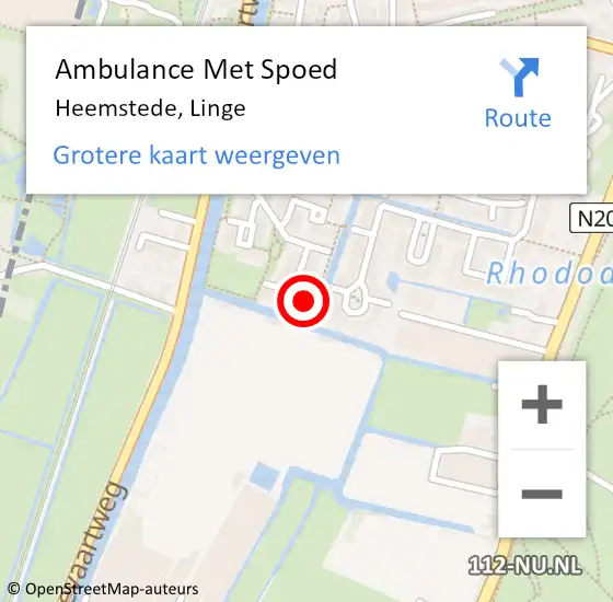 Locatie op kaart van de 112 melding: Ambulance Met Spoed Naar Heemstede, Linge op 29 maart 2022 11:12