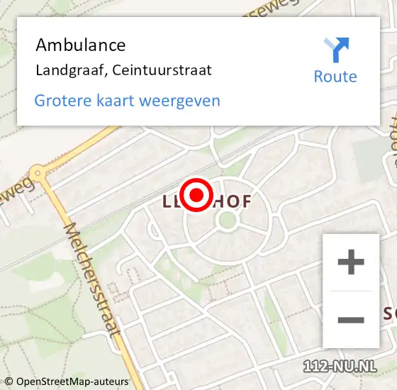 Locatie op kaart van de 112 melding: Ambulance Landgraaf, Ceintuurstraat op 12 juli 2014 15:38