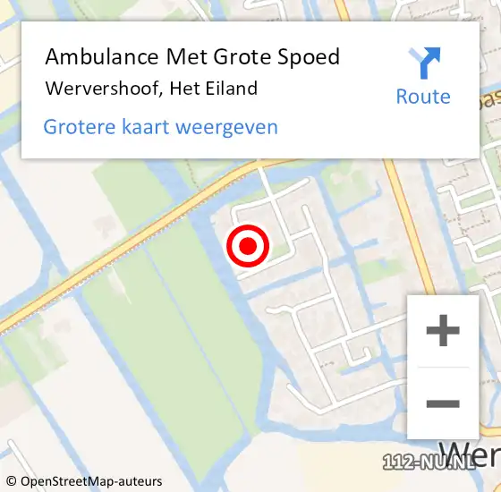 Locatie op kaart van de 112 melding: Ambulance Met Grote Spoed Naar Wervershoof, Het Eiland op 29 maart 2022 11:29