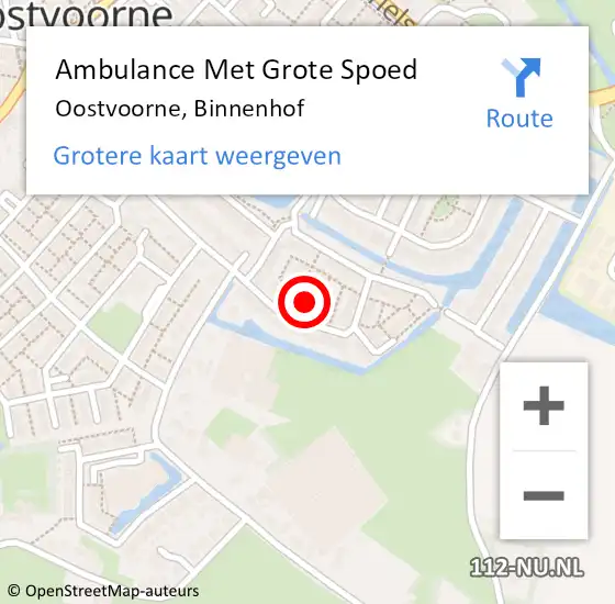 Locatie op kaart van de 112 melding: Ambulance Met Grote Spoed Naar Oostvoorne, Binnenhof op 29 maart 2022 12:42