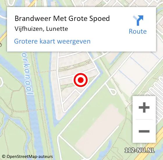 Locatie op kaart van de 112 melding: Brandweer Met Grote Spoed Naar Vijfhuizen, Lunette op 29 maart 2022 13:47