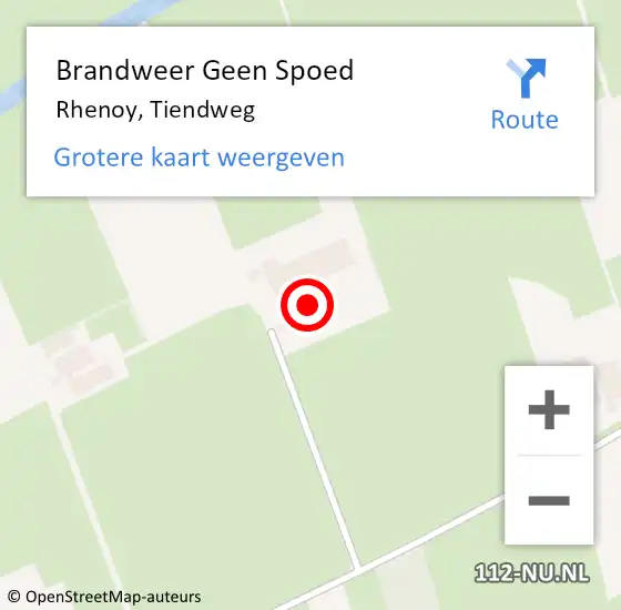 Locatie op kaart van de 112 melding: Brandweer Geen Spoed Naar Rhenoy, Tiendweg op 29 maart 2022 13:56