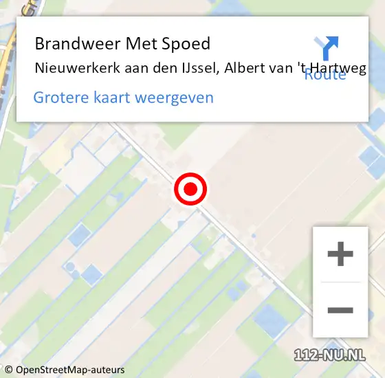 Locatie op kaart van de 112 melding: Brandweer Met Spoed Naar Nieuwerkerk aan den IJssel, Albert van 't Hartweg op 29 maart 2022 13:58