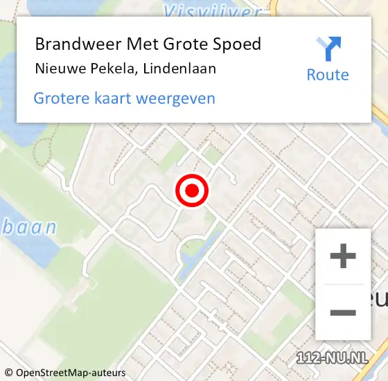 Locatie op kaart van de 112 melding: Brandweer Met Grote Spoed Naar Nieuwe Pekela, Lindenlaan op 29 maart 2022 14:08