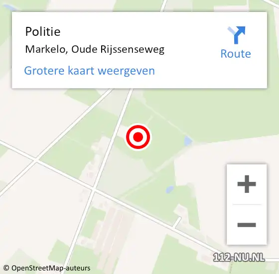 Locatie op kaart van de 112 melding: Politie Markelo, Oude Rijssenseweg op 29 maart 2022 15:34