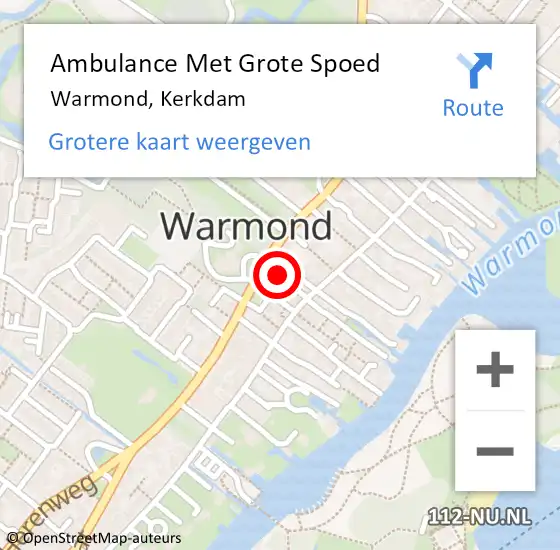 Locatie op kaart van de 112 melding: Ambulance Met Grote Spoed Naar Warmond, Kerkdam op 29 maart 2022 16:16