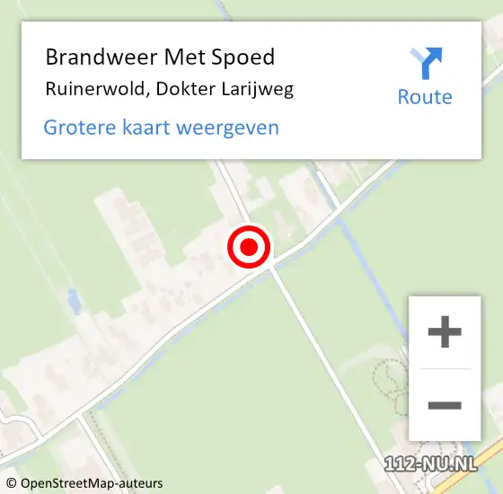 Locatie op kaart van de 112 melding: Brandweer Met Spoed Naar Ruinerwold, Dokter Larijweg op 29 maart 2022 16:34