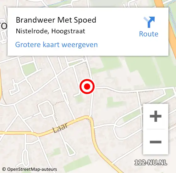 Locatie op kaart van de 112 melding: Brandweer Met Spoed Naar Nistelrode, Hoogstraat op 29 maart 2022 16:38