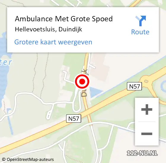 Locatie op kaart van de 112 melding: Ambulance Met Grote Spoed Naar Hellevoetsluis, Duindijk op 12 juli 2014 16:20