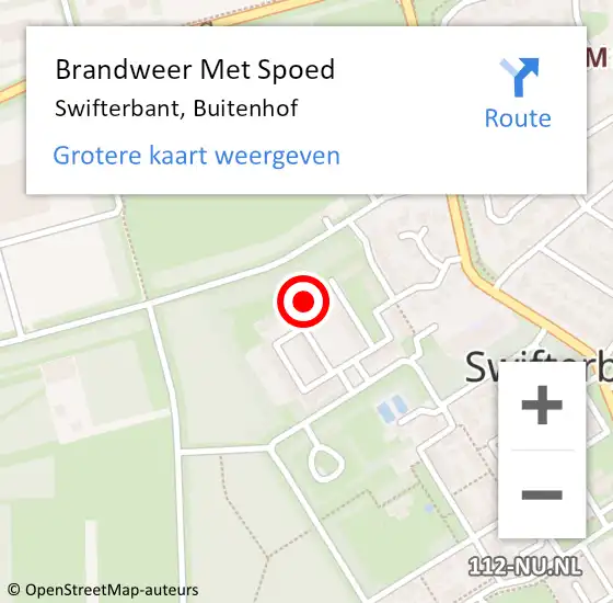 Locatie op kaart van de 112 melding: Brandweer Met Spoed Naar Swifterbant, Buitenhof op 29 maart 2022 17:12