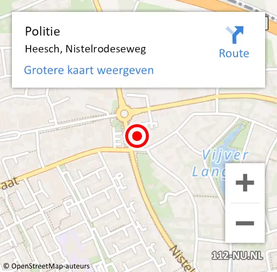 Locatie op kaart van de 112 melding: Politie Heesch, Nistelrodeseweg op 29 maart 2022 17:28