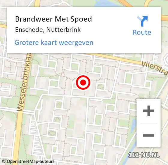 Locatie op kaart van de 112 melding: Brandweer Met Spoed Naar Enschede, Nutterbrink op 29 maart 2022 17:33