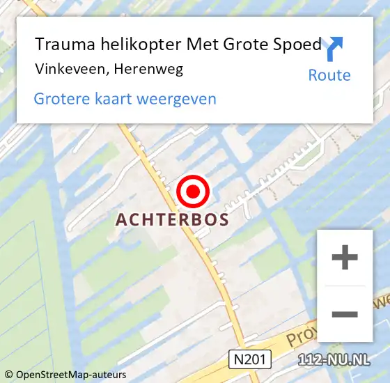 Locatie op kaart van de 112 melding: Trauma helikopter Met Grote Spoed Naar Vinkeveen, Herenweg op 29 maart 2022 17:37